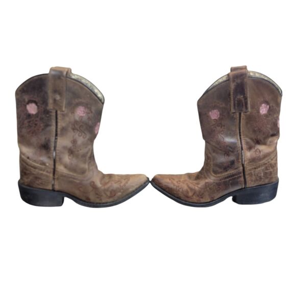 Smoky Mountain Leather Boots Cowboy Western Floral Pattern Kids Girls 11.5 R - Picture 4 of 11